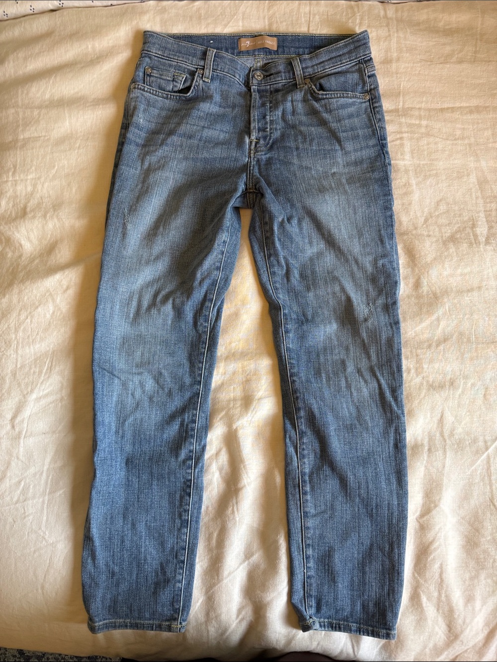 7 For All Mankind Slim Skinny Jeans in Blue Wash